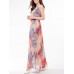 Sexy Women Floral Printed Beach Sleeveless Chiffon Maxi Dresses