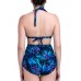 Women Sexy Plus Size Printing Bikini Bow-knot Backless Bathing Suit Tankinis