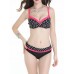 Push Up Polka Dot Printed Bikini Set Underwire Adjusted Two Piece Bathing Suit