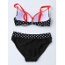 Push Up Polka Dot Printed Bikini Set Underwire Adjusted Two Piece Bathing Suit