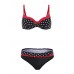 Push Up Polka Dot Printed Bikini Set Underwire Adjusted Two Piece Bathing Suit