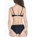 Sexy Mesh Printed Backless Ruffle Wireless Padding Straps Breathable Bikini Swimsuit