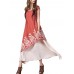 Floral Embroidered O-Neck Short Sleeve Layered Dress For Women