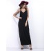 Black Sexy Sleeveless V-neck Backless Women Maxi Dresses