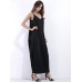 Black Sexy Sleeveless V-neck Backless Women Maxi Dresses