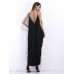 Black Sexy Sleeveless V-neck Backless Women Maxi Dresses