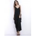 Black Sexy Sleeveless V-neck Backless Women Maxi Dresses