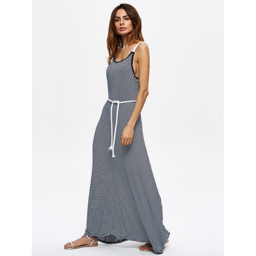 Casual Women Sleeveless Striped Summer Maxi Dresses