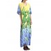 Women Elegant Printed V-neck Half Sleeve Ankle-Length Casual Summer Dress