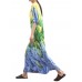 Women Elegant Printed V-neck Half Sleeve Ankle-Length Casual Summer Dress