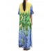 Women Elegant Printed V-neck Half Sleeve Ankle-Length Casual Summer Dress