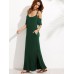 Casual Women Cold Shoulder Half Sleeve Split Maxi Dresses