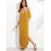 Casual Women Cold Shoulder Half Sleeve Split Maxi Dresses