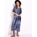 Snake Print Dyeing Split Tie Short Sleeve Maxi Dress For Women