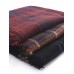 Women Multicolor Plaid Striped Fringed Tassel Blanket Wrap