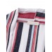 Women Colorful Striped 3/4 Sleeve Irregular Hem Cardigans