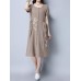 Women Short Sleeve Floral Print Loose Cardigan Buttons Pocket Dresses