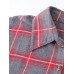 Women Casual Letters Printing Plaid Pockets Long Sleeve Coats Jackat