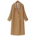 Elegant Women Lapel Long Sleeve Solid Color Button Long Coat