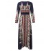 OEUVRE Bohemian Women V-Neck Printed Beach Party Maxi Dress