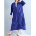 Women V Neck Buttons Open Cardigan Long Sleeve Maxi Dress