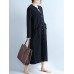 Women V Neck Buttons Open Cardigan Long Sleeve Maxi Dress