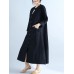 Women V Neck Buttons Open Cardigan Long Sleeve Maxi Dress