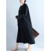 Women V Neck Buttons Open Cardigan Long Sleeve Maxi Dress