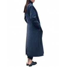 Vintage Women Long Sleeve Pure Color Coats