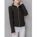 Casual Women Pure Color Flounce Long Sleeve Zip Up Coat