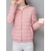 Casual Women Pure Color Flounce Long Sleeve Zip Up Coat