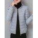 Casual Women Pure Color Flounce Long Sleeve Zip Up Coat