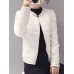 Casual Women Pure Color Flounce Long Sleeve Zip Up Coat