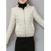 Casual Women Pure Color Flounce Long Sleeve Zip Up Coat