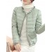 Casual Women Pure Color Flounce Long Sleeve Zip Up Coat