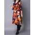 Casual Women Long Sleeve Color Block Horn Button Coat