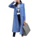 Casual Women Long Sleeve Pocket Button Long Denim Cardigan