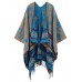 Bohemian Floral Pattern Tassel Reversible Shawl Wrap