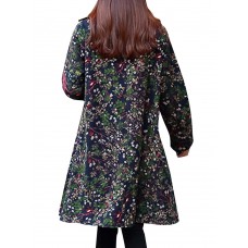 Folk Style Printed Loose Long Sleeve Women Coats