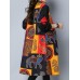 Ethnic Women Print Patchwork Plate Buckle Loose Vintage Coats