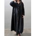 Women Vintage Hooded Buttons Pockets Casual Maxi Coats