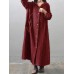 Women Vintage Hooded Buttons Pockets Casual Maxi Coats