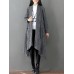 Solid Color Women Long Sleeve Open Front Cardigan with Pockets