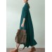 S-5XL Women Vintage Long Sleeve Buttons Loose Maxi Coats