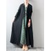 S-5XL Women Vintage Long Sleeve Buttons Loose Maxi Coats