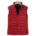 Casual Solid Color Vest Sleeveless Stand Collar Women Light Down Coats