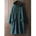 Vintage Women Single Breasted Solid Color Hooded Velvet Coat