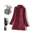 Casual Loose Pure Color Stand Collar Long Sleeve Light Down Coats