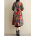 Ethnic Women Printing Long Sleeve Chinese Style Winter Thicken Coats