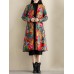 Ethnic Women Printing Long Sleeve Chinese Style Winter Thicken Coats